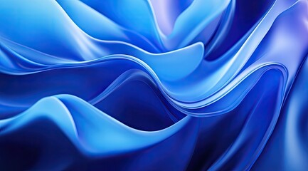 Fototapeta premium Abstract blue flowing fabric (2)