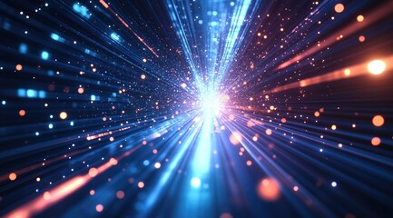 Naklejka premium Dynamic, glowing tunnel of light