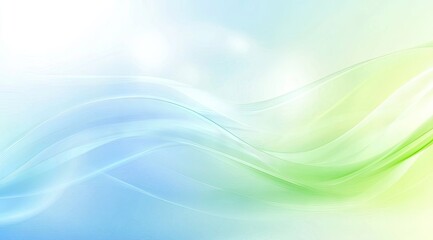 Fototapeta premium Delicate, flowing lines in light blue and green