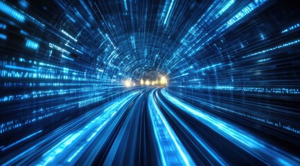 Digital tunnel, light speed data flow