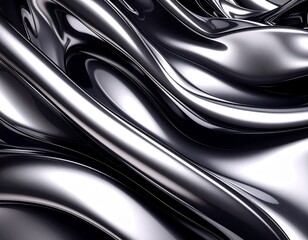 Abstract silver metallic wave texture with a golden swirl pattern, perfect for a modern art design backdrop