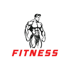 Bodybuilder Logo Design Vector  Logo Fitness 