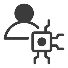AI Customer Concept Black Icon Vector Illustration