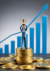 The role of female business leaders. Miniature People