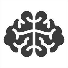 Brain Concept Black Icon Vector Illustration