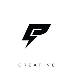 letter P electric Logo Design Vector  Logo  Luxury Simple 