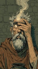 Surprised Man with Smoke and Pot