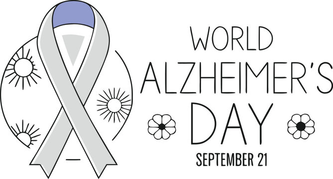 Commemorative artwork for world alzheimer s day on september twenty first featuring symbolic elements and informative typography