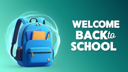 Welcome back to school illustration backpack - Powered by Adobe