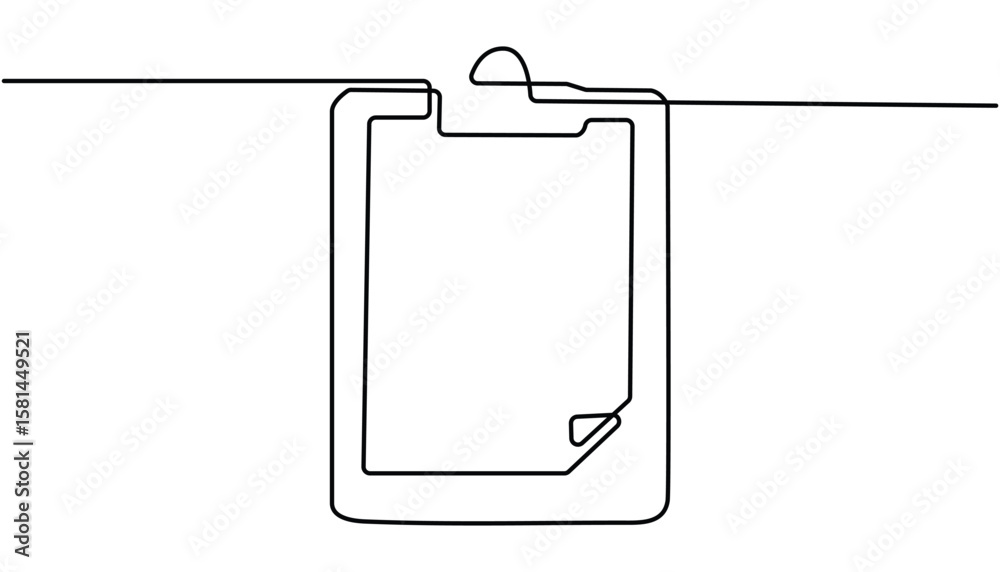Fototapete continuous line drawing of survey icon. clipboard with checklist icon continuous one line drawing of