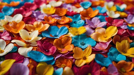 Colorful Flower Petals Spread in Vibrant Artistic Pattern