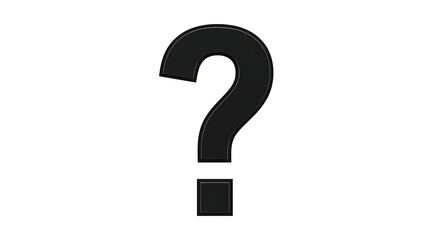 Enigmatic Question Mark Symbol of Inquiry and Uncertainty, Isolated on a White Background