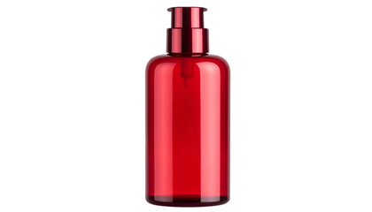 Fototapeta premium A Red glass lotion Bottle skincare product isolated on transparent background form