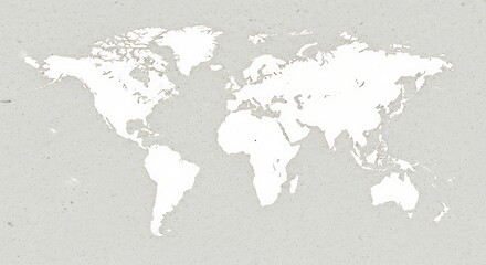 Minimalist World Map A Clean Design Showing Global Geography and Interconnectedness, Suitable for Backgrounds and Educational Use