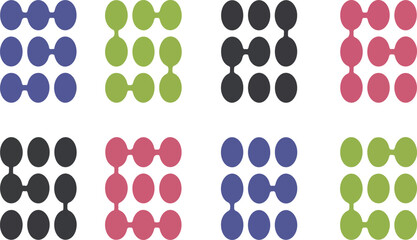Abstract colorful dots connection arrangement on a white background design concept