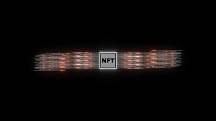 NFT inscription on neon circuit board. Cyberspace digital network. Data Information Process. NFT metaverse concept NFT Digital Art on a High-Tech Circuit Board. - Powered by Adobe