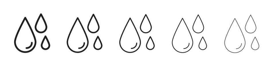 Water drop icon simple editable stroke series pack. eps10