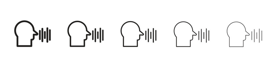 Voice control icon simple editable stroke series pack. eps10