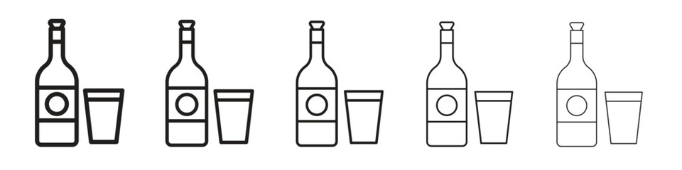 Vodka icon simple editable stroke series pack. eps10