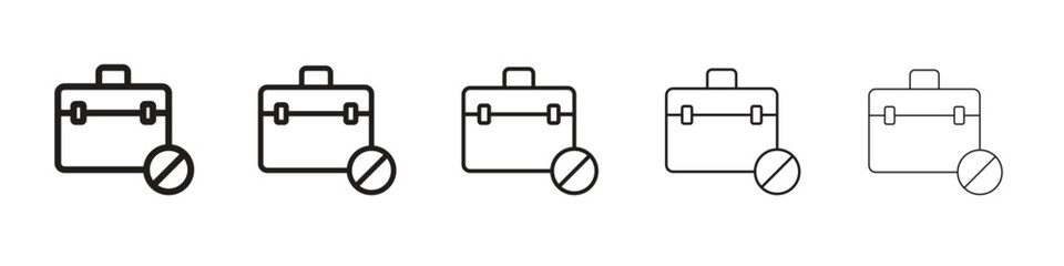 Unemployment icon simple editable stroke series pack. eps10