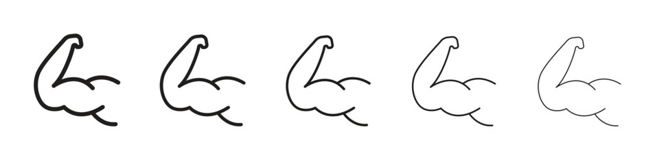Strong arm icon simple editable stroke series pack. eps10