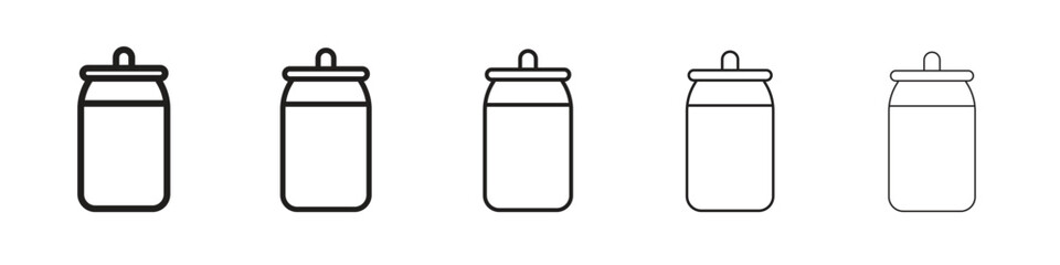Soda can icon simple editable stroke series pack. eps10