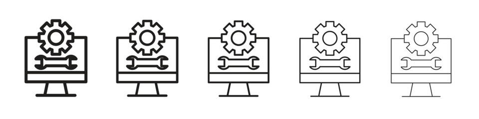 Software Engineering icon simple editable stroke series pack. eps10