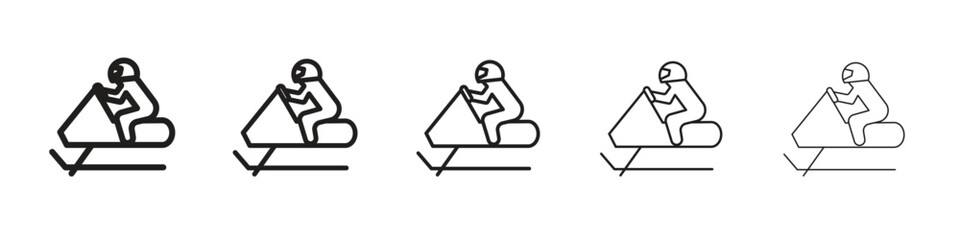 Obraz premium Snowmobile sport icon simple editable stroke series pack. eps10