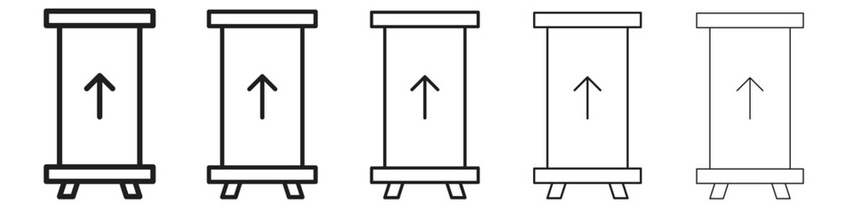 Roll up banners icon simple editable stroke series pack. eps10