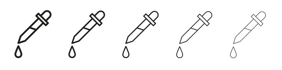 Pipette icon simple editable stroke series pack. eps10