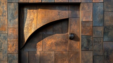 Modern entry door with hidden handle design