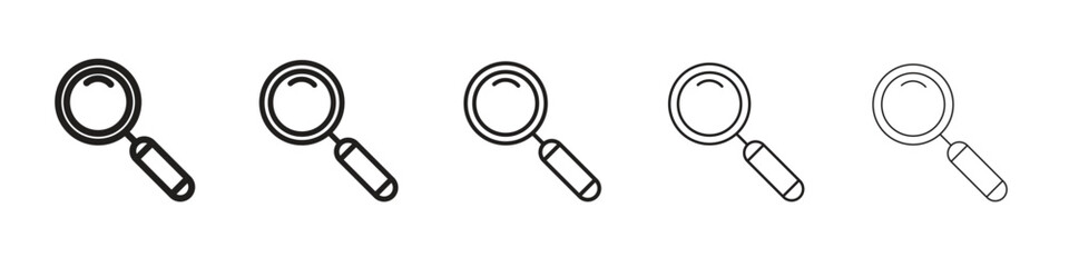 Magnifying glass icon simple editable stroke series pack. eps10