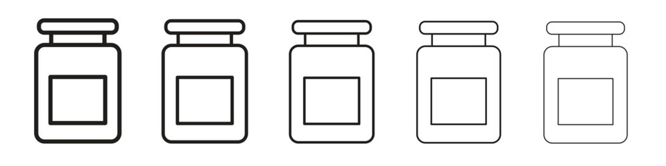 Jar icon simple editable stroke series pack. eps10