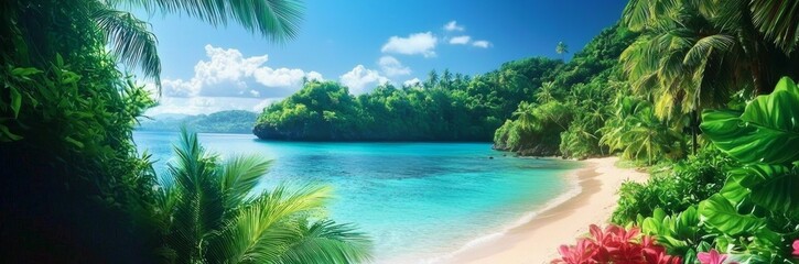 Fototapeta premium Enjoy the perfect tropical escape with stunning natural views.