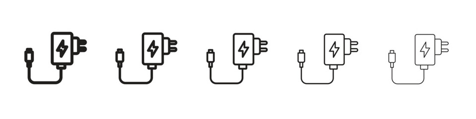 Charger icon simple editable stroke series pack. eps10