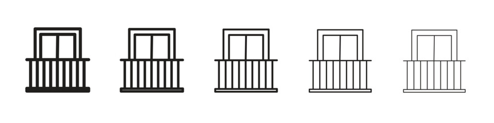 Balcony icon simple editable stroke series pack. eps10