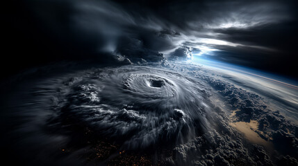 Typhoon Swirls with Visible Eye