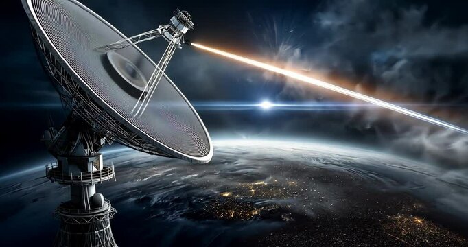Satellite Emits Energy Beam