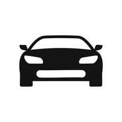 Black sports car front view silhouette automobile vehicle