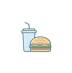 Burger and drink combo soda fast food