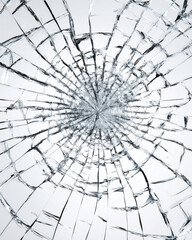 Radial Shattered Glass Pattern on White