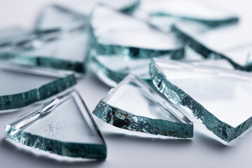 Isolated Glass Shards on White Background