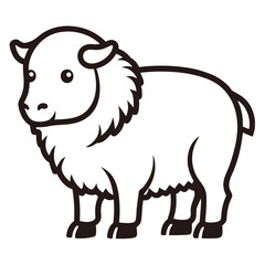 vector illustration of cartoon sheep