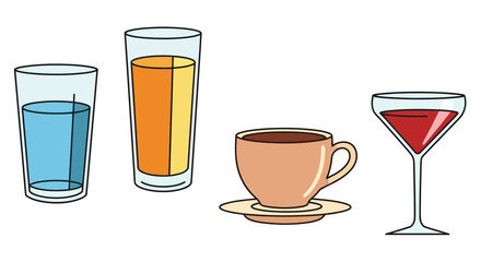 cup icon set