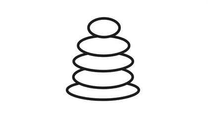 Fototapeta premium Simple black line drawing of stacked stones