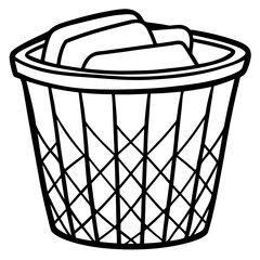 Simple Laundry Basket Vector Illustration