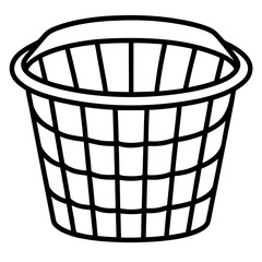 Simple Laundry Basket Vector Illustration