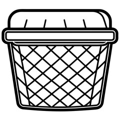 Simple Laundry Basket Vector Illustration