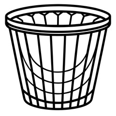 Simple Laundry Basket Vector Illustration