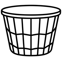 Simple Laundry Basket Vector Illustration